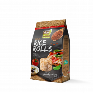 Brown Whole Grain Rice Rolls with Pizza Flavour